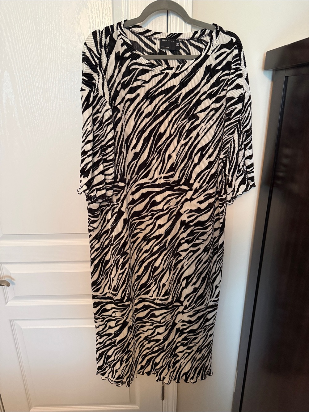ASOS Black and White Zebra Print Midi Dress